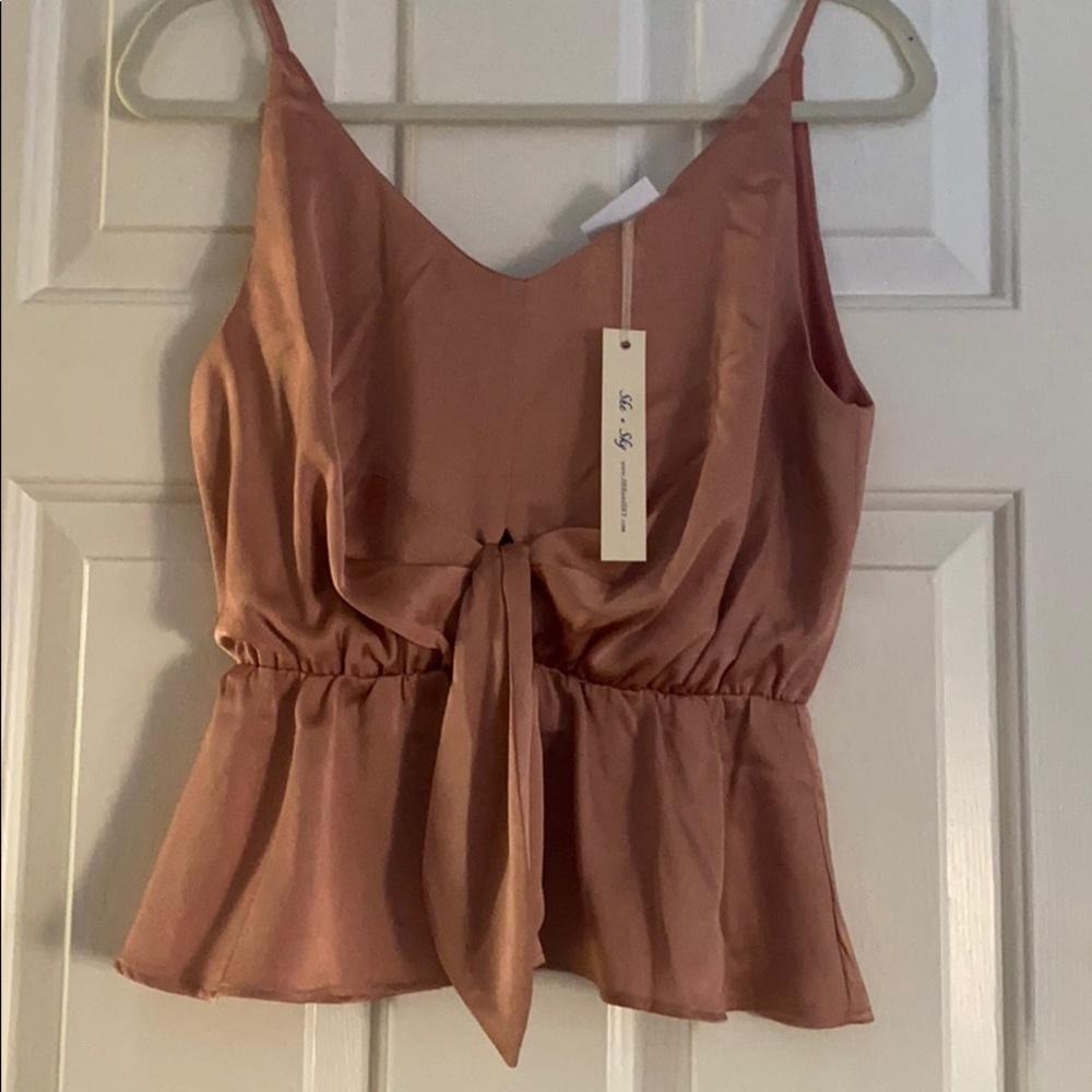 Blu Spero Pink Champange Tie Tank